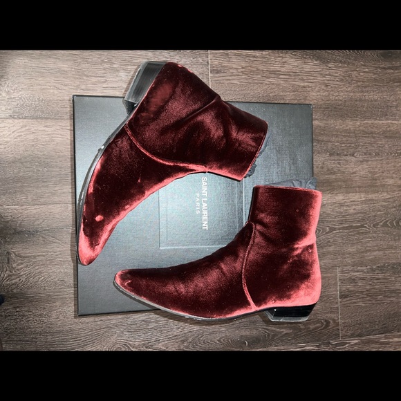 Saint Laurent Burgundy Boot SZ 40 EU - Picture 3 of 5